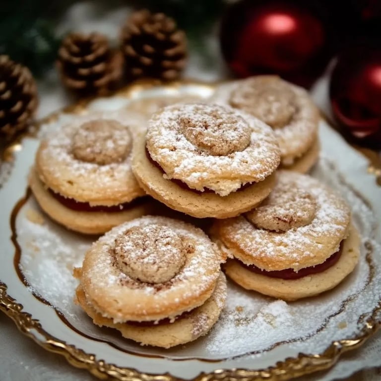 Kekse mit Walnuss Schnee