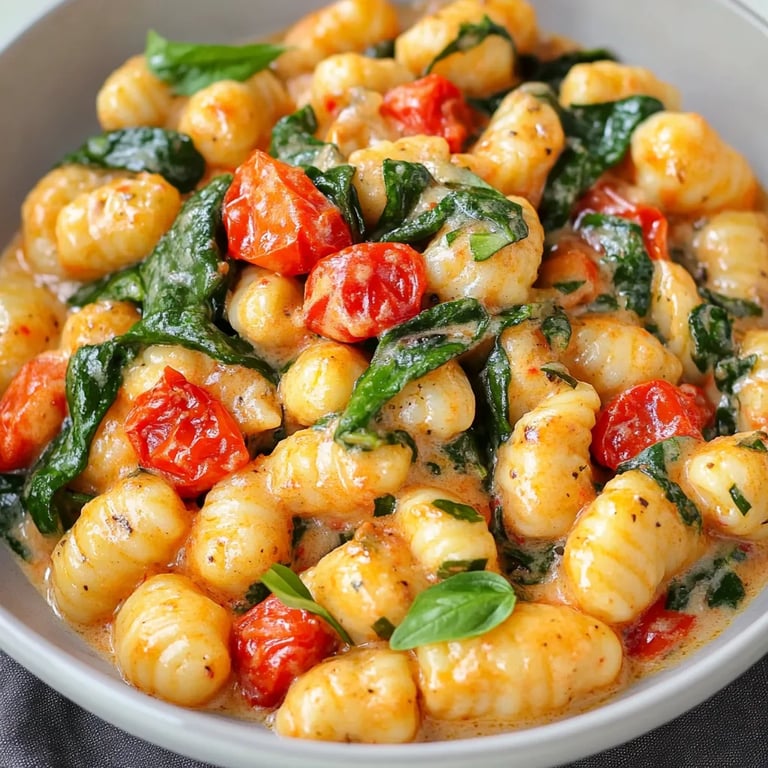 Schnelle Gnocchi-Pfanne mit Tomate & Spinat