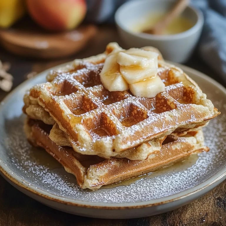 Haferlocken Apfelmus Waffeln