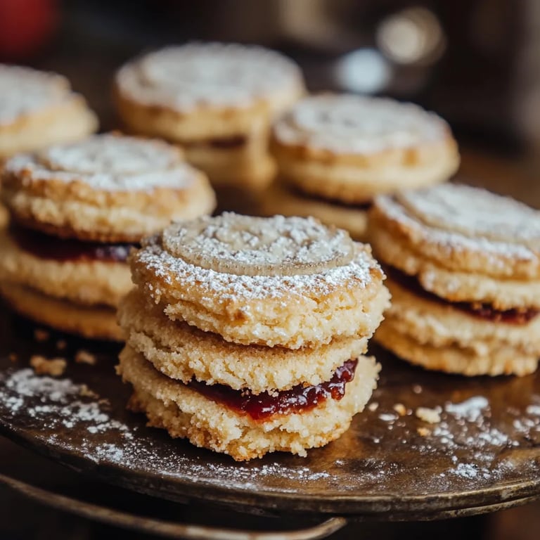 Leckere Streuselplätzchen mit Marmeladenfüllung