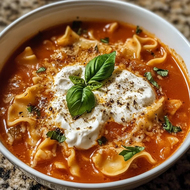 Lasagna Soup w/ Ricotta Cheese