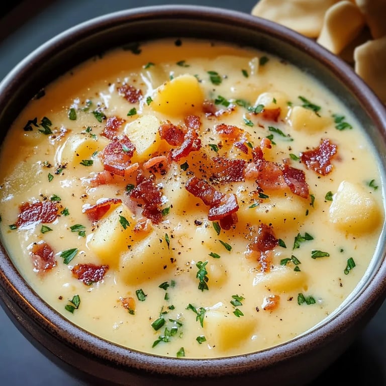 Outback Potato Soup w/ Bacon Toppings