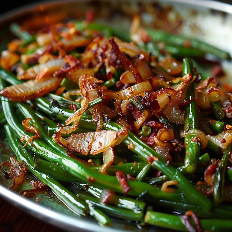 Roasted Green Beans with Caramelized Shallots