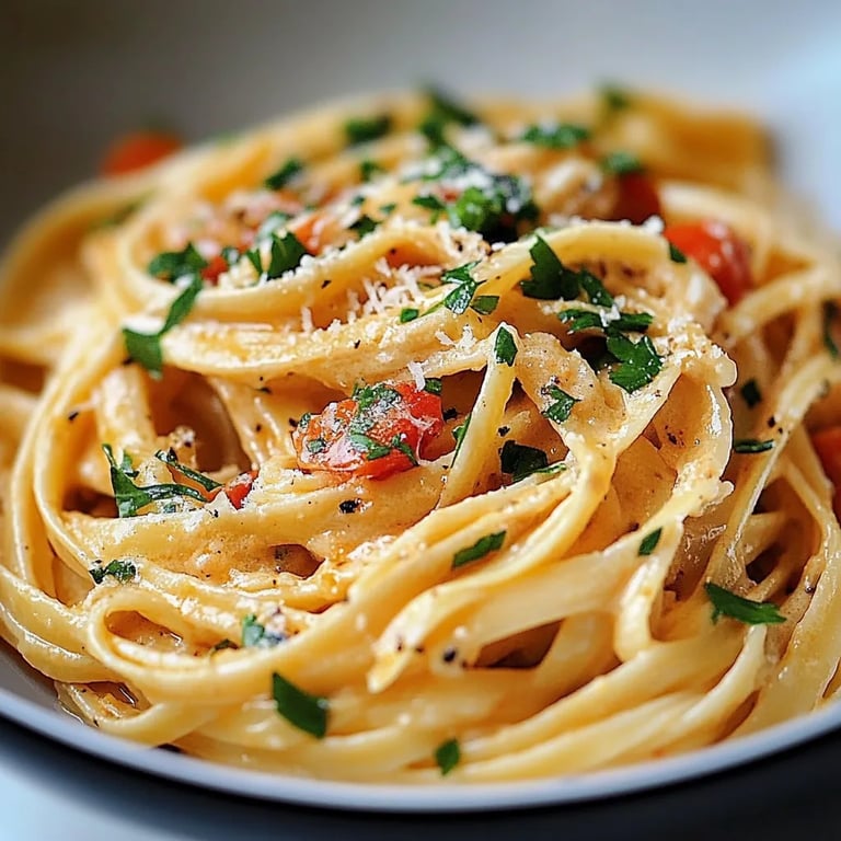 Cremige Pasta mit getrockneten Tomaten