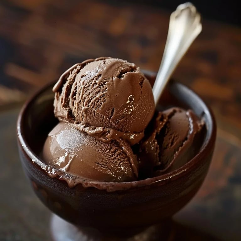 Sorvete Rico e Cremoso de Chocolate