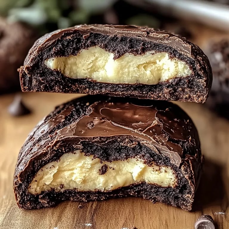 Czekoladowe Ciastka Z Nadzieniem Sernikowym