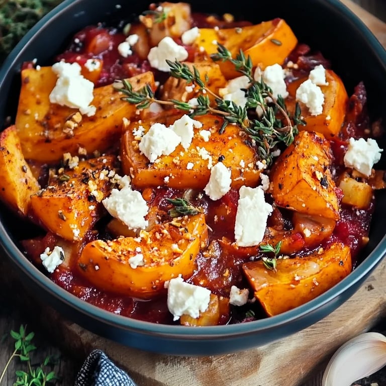 Ofenkürbis mit Feta überbacken