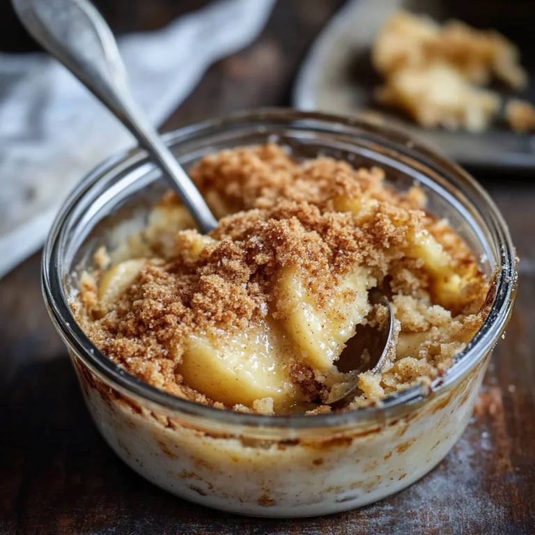 Bratapfel Apfel Crumble mit Vanilleeis