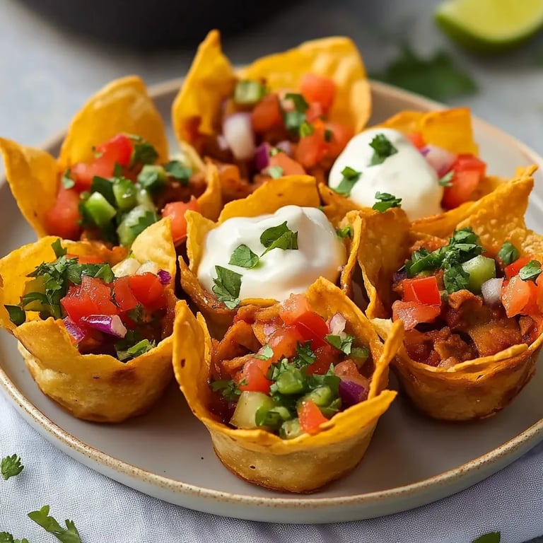 Easy Taco Cups Bowl Appetizer