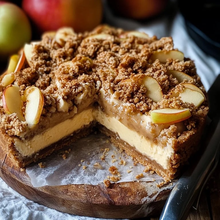 Vegan Apple Crumble Cheesecake