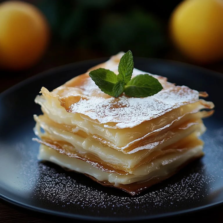 Apple Mille Feuille with Vanilla Custard