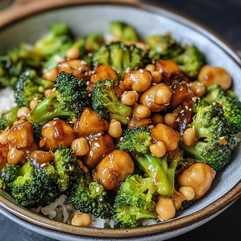 Knoblauch-Brokkoli-Pfanne mit Kichererbsen