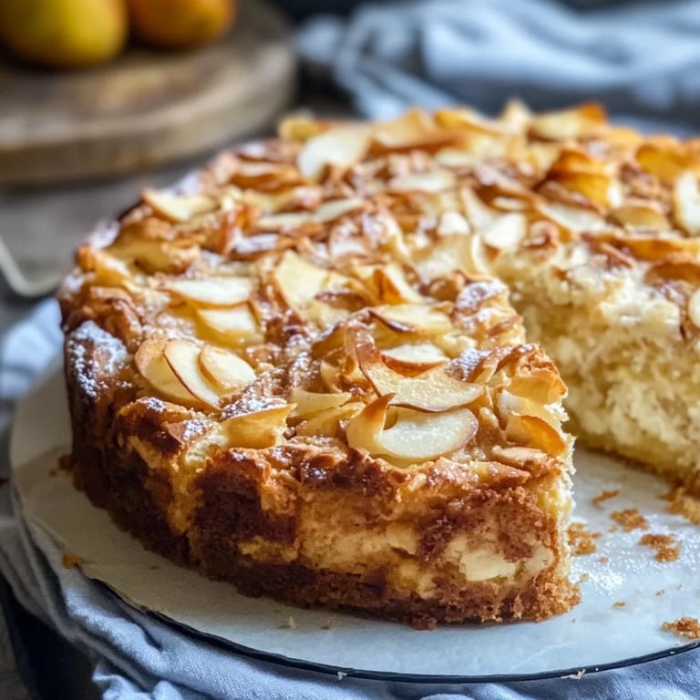 Bratapfelkuchen mit Marzipan