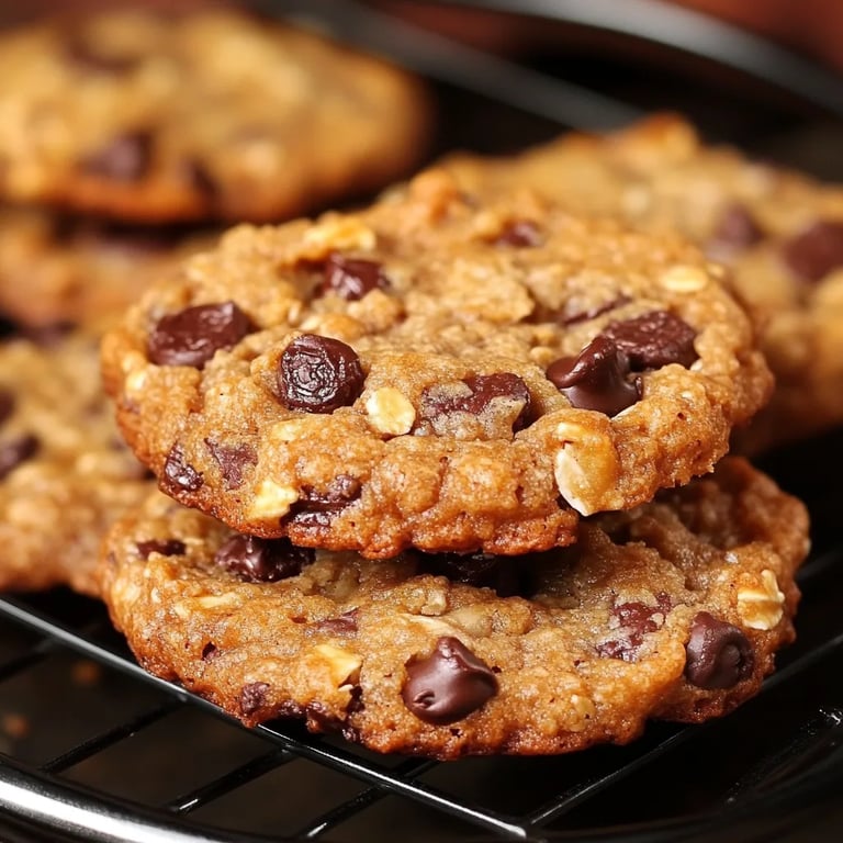 Galletas de avena con chispas de chocolate y pasas