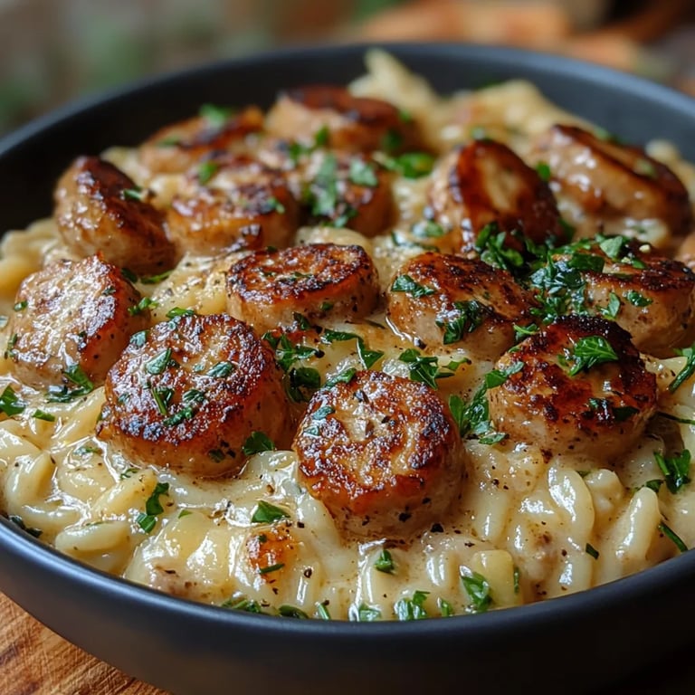 Orzo Cremoso con Salchicha de Pollo: Una Increíble Receta Última
