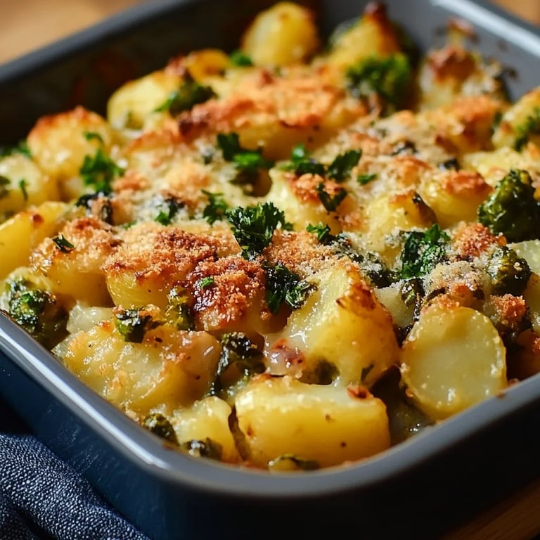 Kartoffel-Rosenkohl-Auflauf