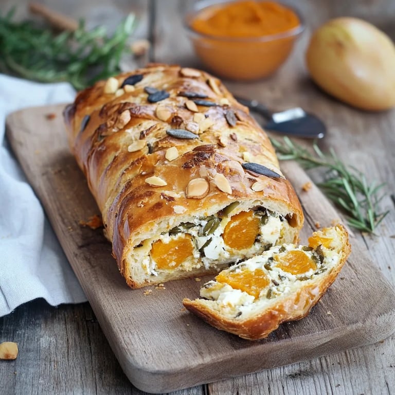 Kürbisstrudel mit Feta