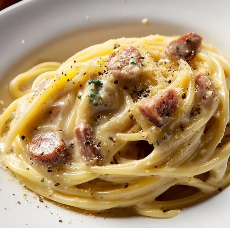 Spaghetti Carbonara Italienischer Art