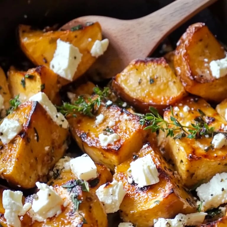 Ofenkürbis mit Feta überbacken