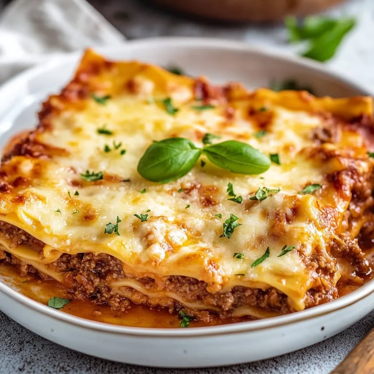 Klassische Lasagne Bolognese mit Bechamelsoße