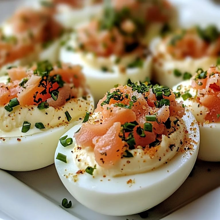 Smoked Salmon Deviled Eggs