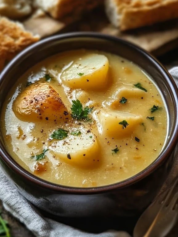Cheddar Garlic Herb Potato Soup