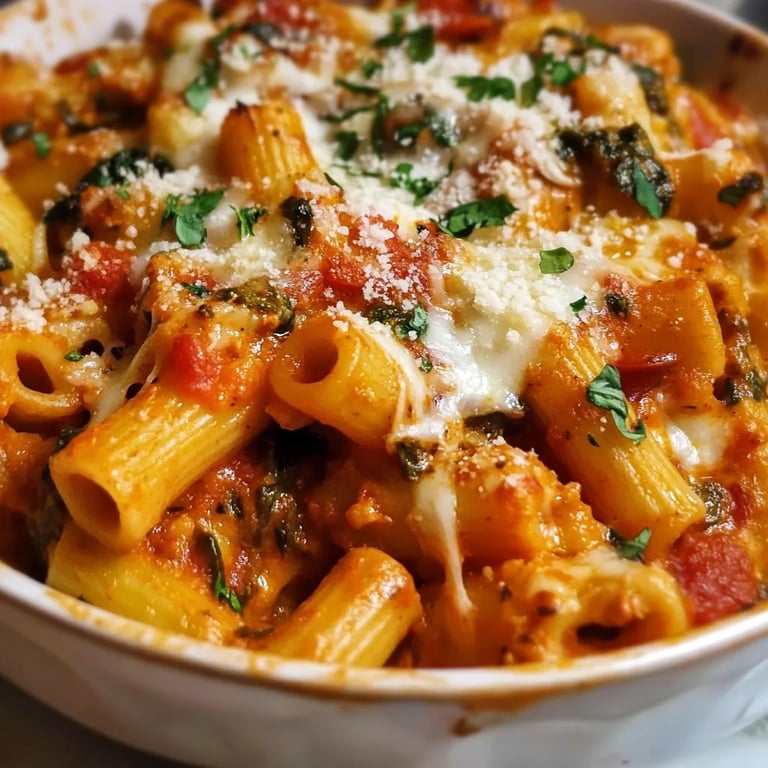 Pasta Bake w/ Pumpkin Tomato Sauce