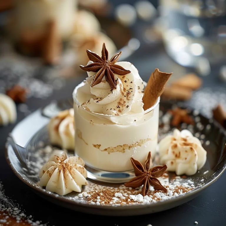 Weiße Lebkuchen-Mousse mit weißer Schokolade