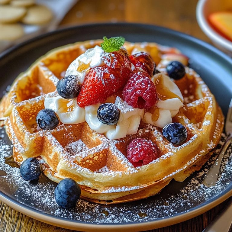 Waffeln mit Joghurt