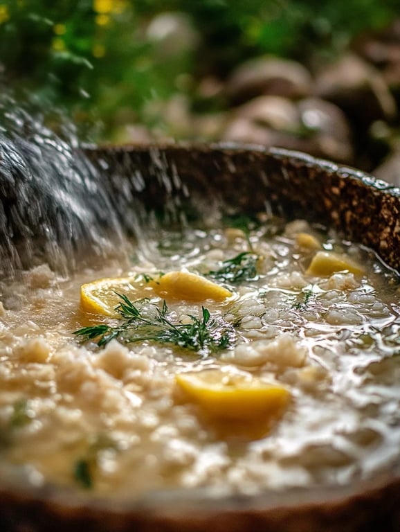 Mediterrane Zitronen-Hühnersuppe