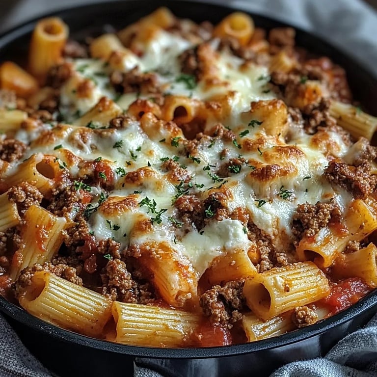 Nudelauflauf mit Feta Hackfleisch