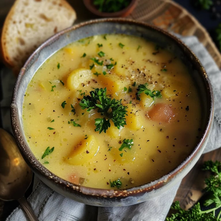 Einfache Kartoffelsuppe mit Wienern