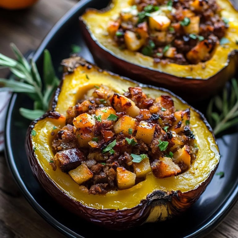 Delicious Apple Stuffed Acorn Squash