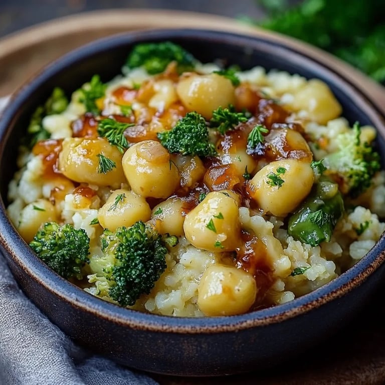 Gebratener Brokkoli mit Knoblauch und Kichererbsen
