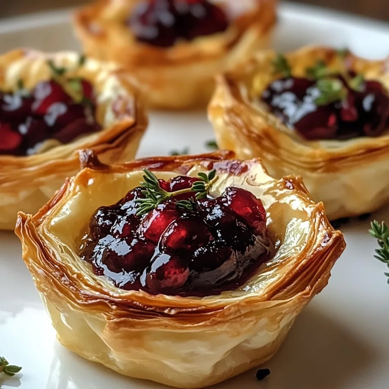 Cranberry, Brie & Thyme Phyllo Cups