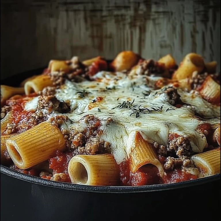 Nudelauflauf mit Feta Hackfleisch