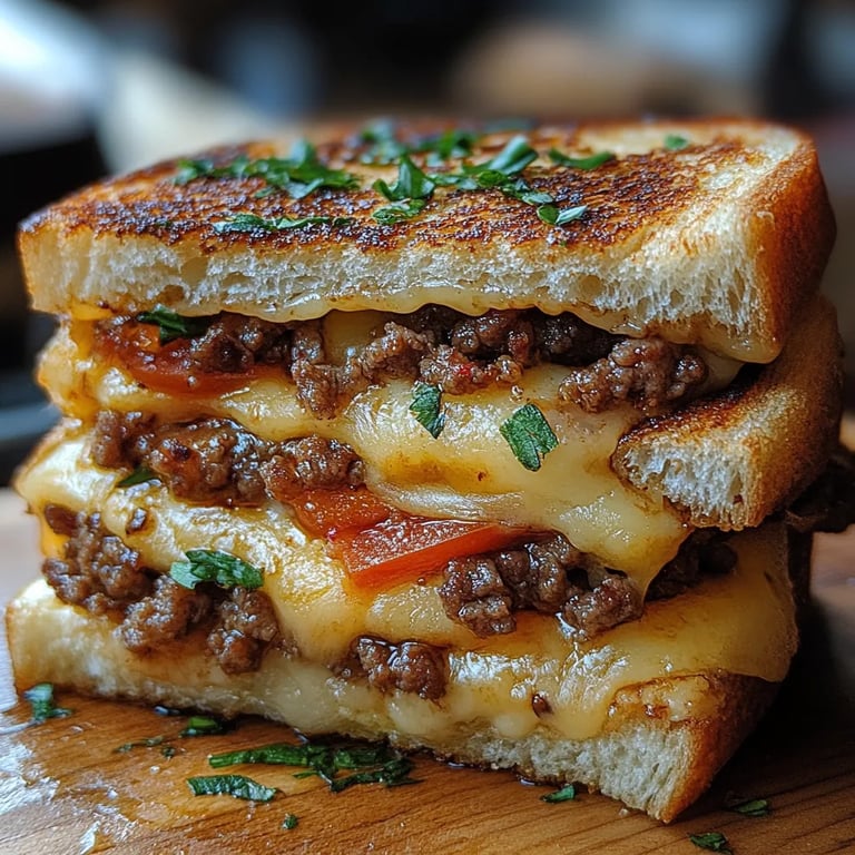 Sandwich au Fromage Grillé avec du Bœuf Haché : Une Recette Incroyable Ultime