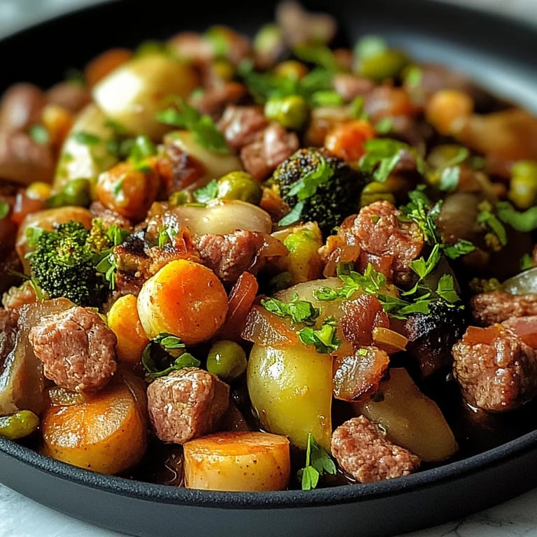 Würzige Rosenkohl-Hackfleisch-Pfanne