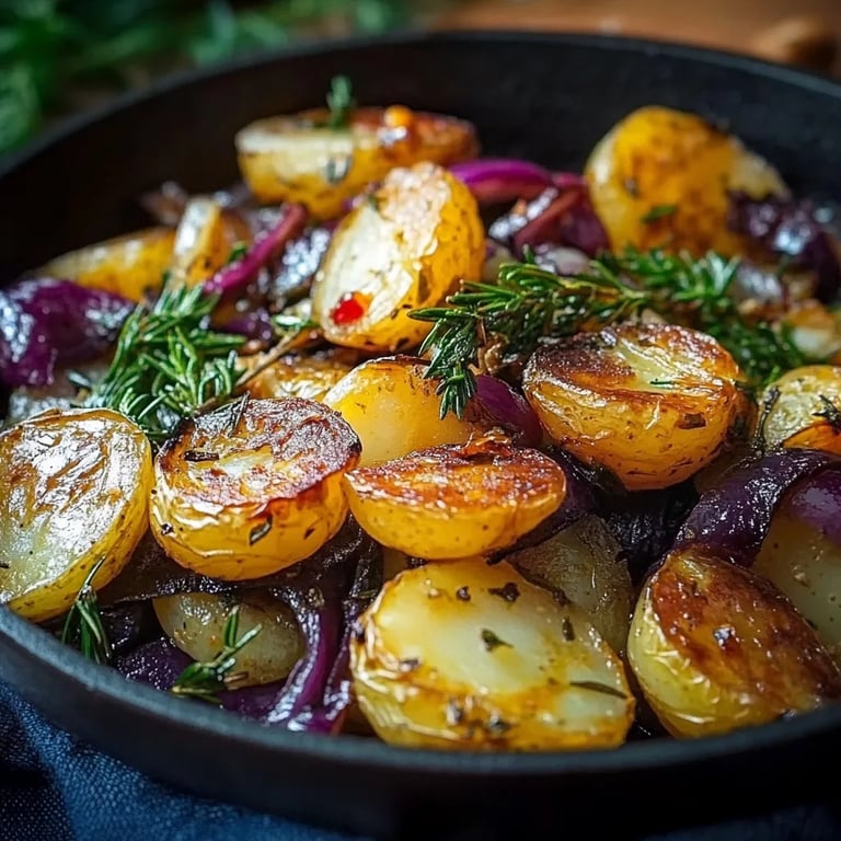 Rotkohl-Pfanne mit Kartoffeln