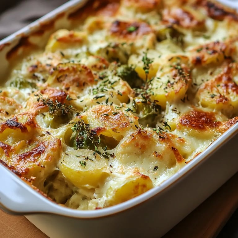 Rosenkohl-Auflauf mit Kartoffeln