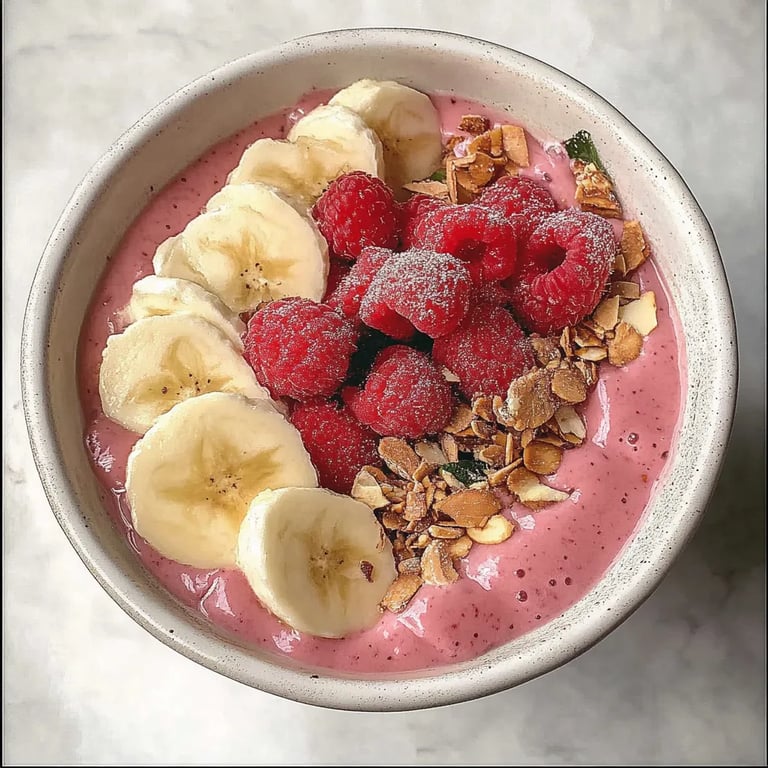Rosa Himbeer-Smoothie-Bowl
