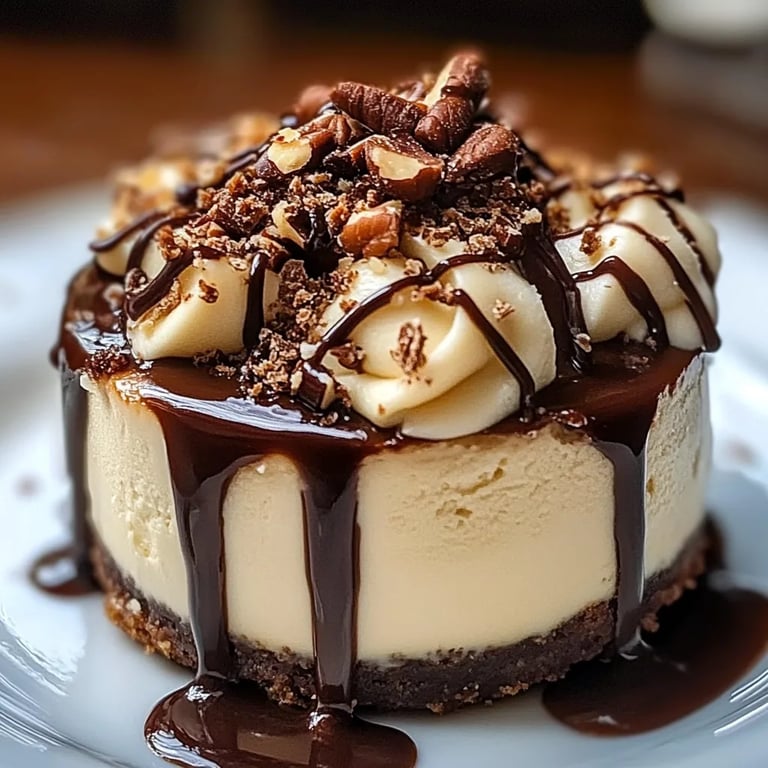No Bake Turtle Mini Cheesecake