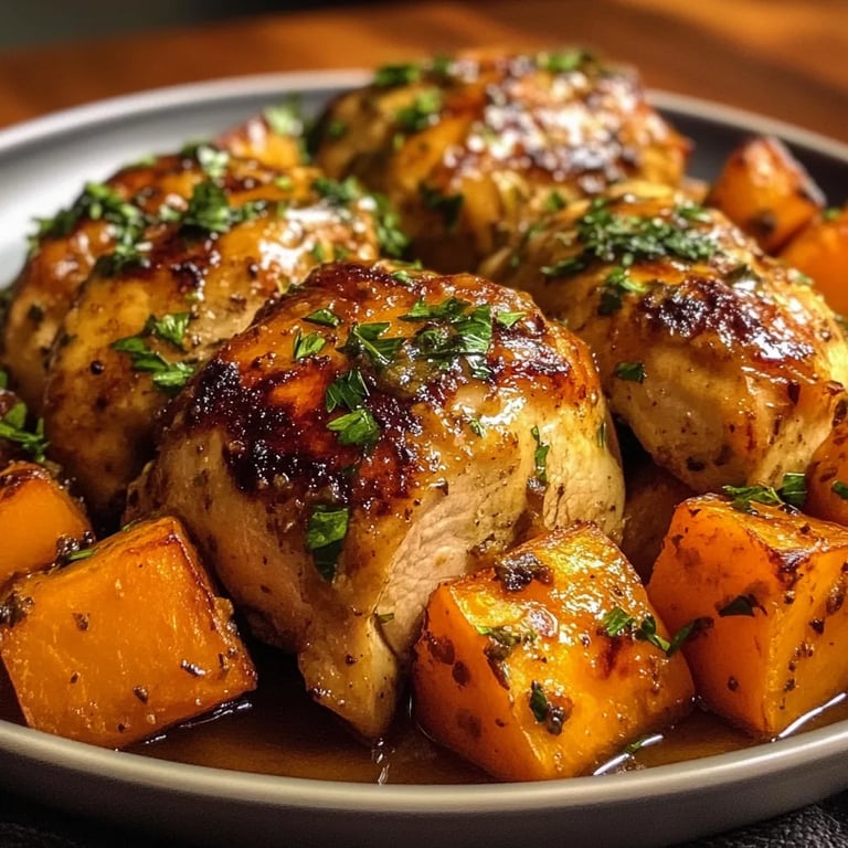Maple-Glazed Chicken w/ Sweet Potatoes