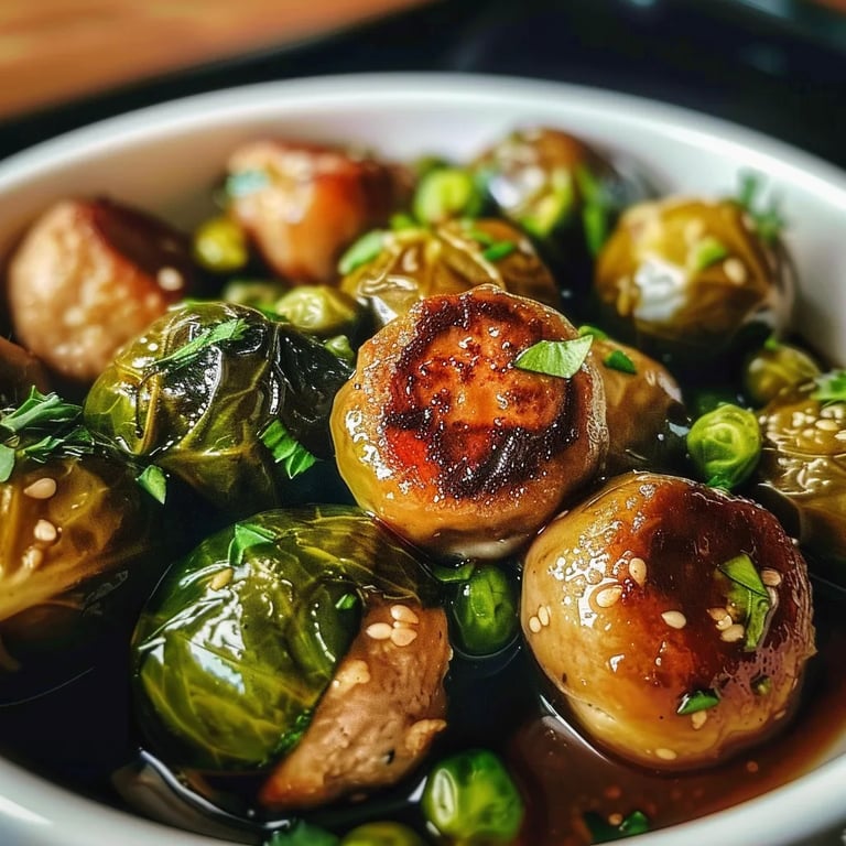 Rosenkohleintopf mit Hackbällchen