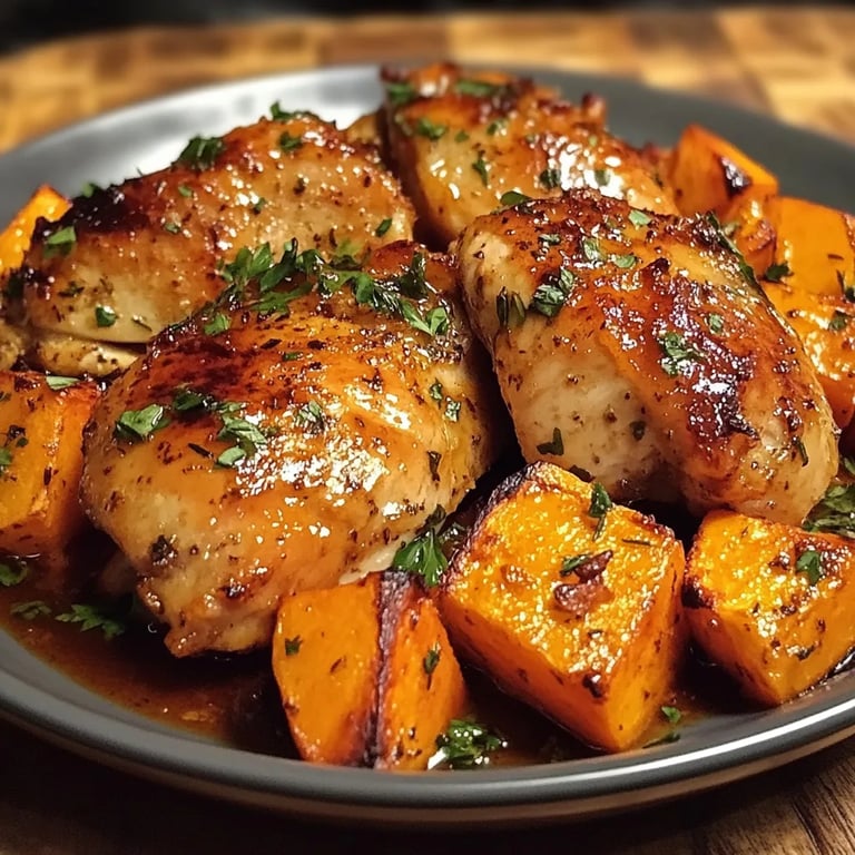 Maple-Glazed Chicken w/ Sweet Potatoes
