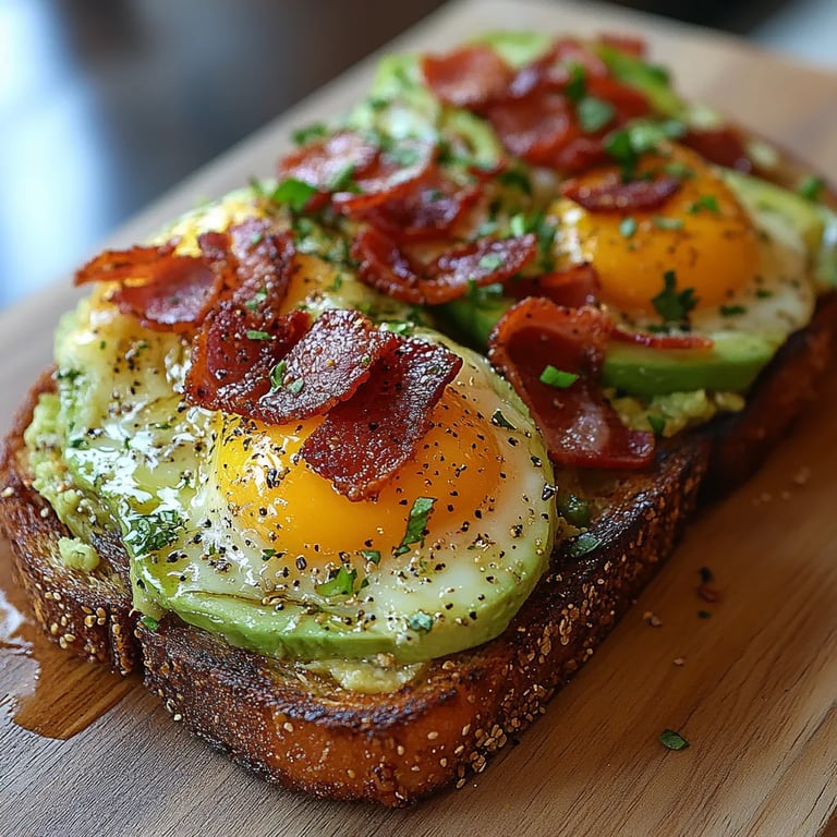 Toast au bacon, œuf et avocat : Une Recette Incroyable Ultime