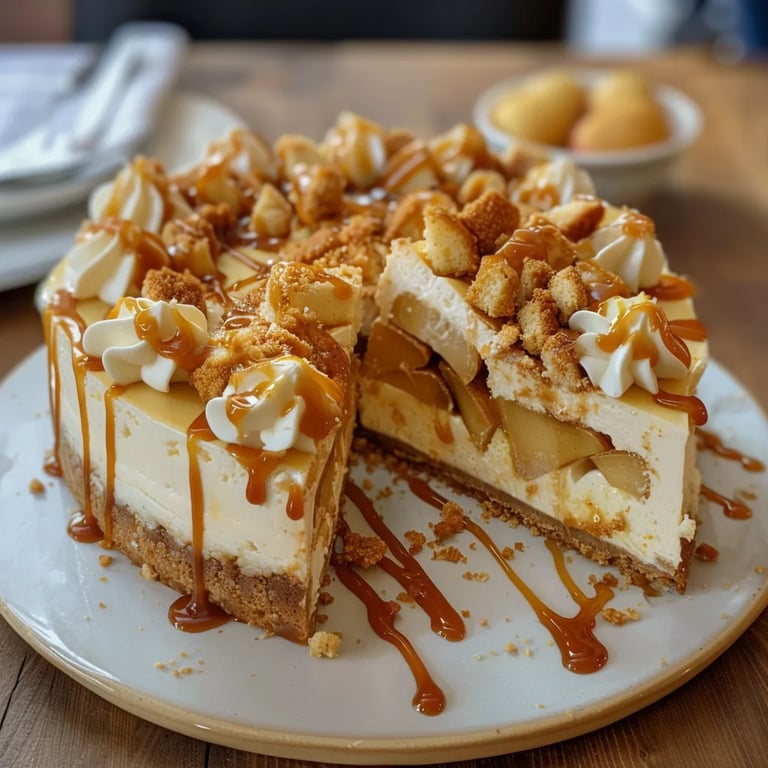 Salted Caramel Apple Pie Cheesecake