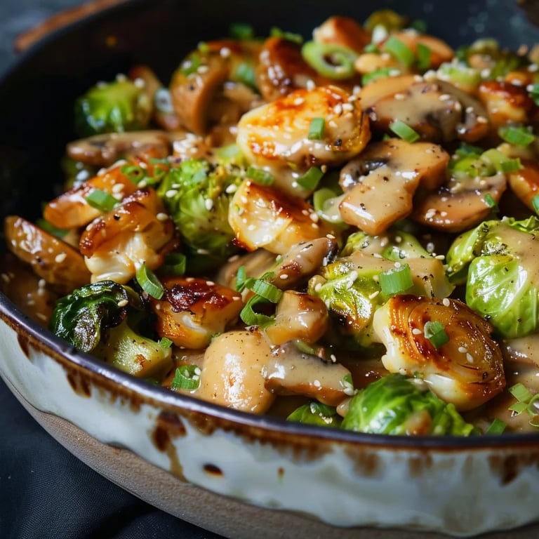 Cremige Rosenkohlpfanne