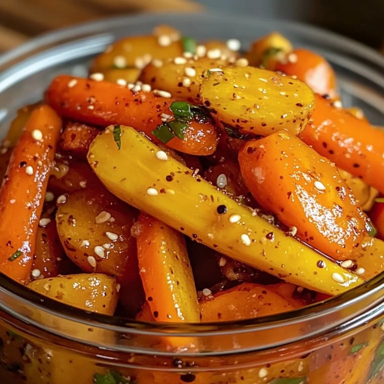 Hot Honey Pickled Carrots 🥕🔥