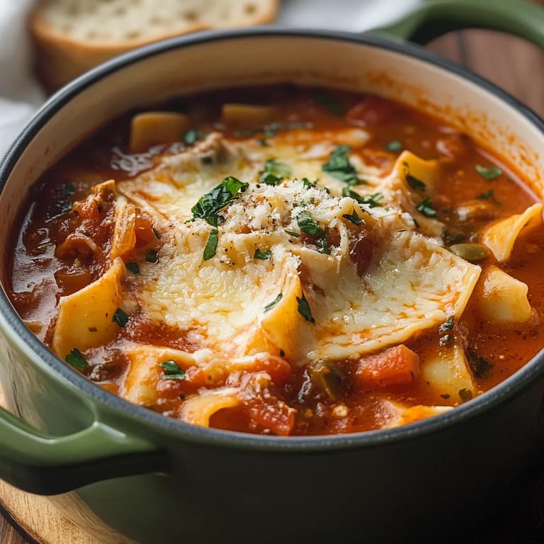 Creamy Vegetarian Lasagna Soup